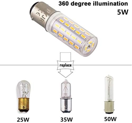 Led žarulja BA15D, 5-watt двухконтактная байонетная lampa, AC100V-240V 3000K Topla bijela, ekvivalent od 50 W za rasvjetu šivaći stroj,