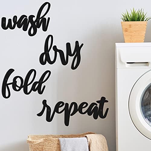 Hotop 4 komadića za pranje rublja za pranje rublja dekor Metal Wash suho preklop Ponovite znakove zidnih umjetnosti Smiješni znakovi