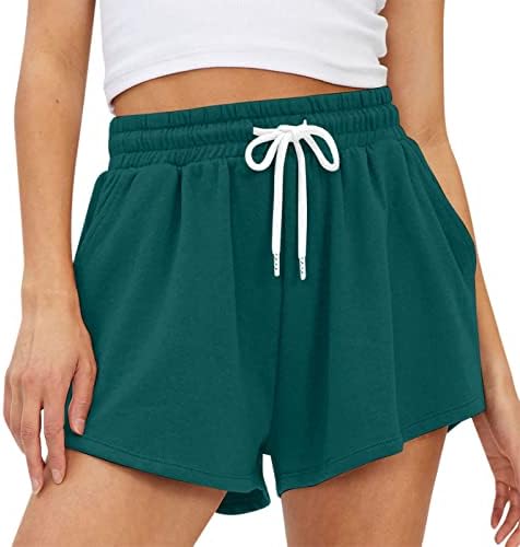 Atletske kratke hlače za žene labave vučne elastične bermude kratke hlače solidne ležerne atletske kratke hlače s džepovima
