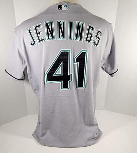 2011 Florida Marlins Dan Jennings 41 Igra Korištena siva Jersey AFL 249 - Igra korištena MLB dresova
