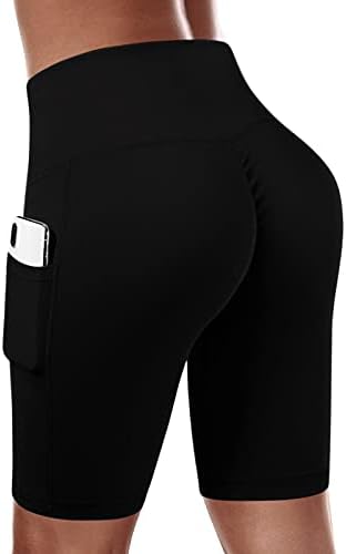 Visoki struk za vježbanje gamaše za žene trbuh džepova hlače trčanje trening joga kontrola kratkih hlača u teretani za noge atletske