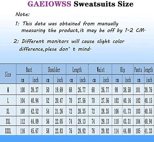 GAEIOWSS Sweatsuits za muškarce postavljeno 2 komada puni zip atletski jogging odijelo Hoodie Sportske odjeće Twimhert