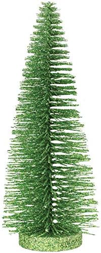 Odjel 56 božićne osnove Flitter stabla figurica, 13,7 inča, svijetlo zelena