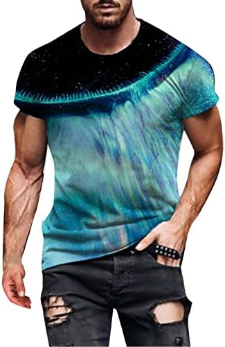 Dsodan muški vojnik majice kratkih rukava Summer Street 3d digitalna galaksija tiskana tiskana majica vrhova casual plaže majice