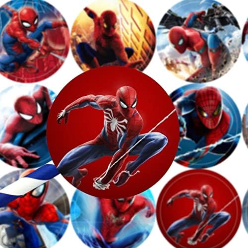 120pcs okrugle Spider-Man naljepnice za torbe za zabave, Spider-Man zabave, pribor za dječje rođendanske ukrase - 10 listova