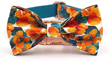 DSFEOIGY Personalizirani ovratnik za pse Havaji cvjetni uzorak za pse i povodac set luksuznog dizajnera Bowtie Dog Collar olovo brzo