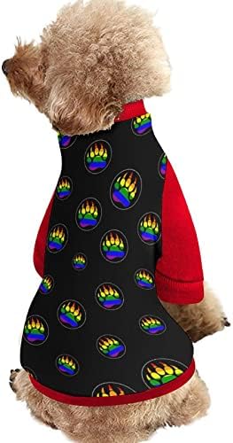 FunnyStar LGBT gay ponos Rainbow Bear Paw Print Twimshirt za kućne ljubimce s puloverom od pulovera za runo za pse Mačka s dizajnom