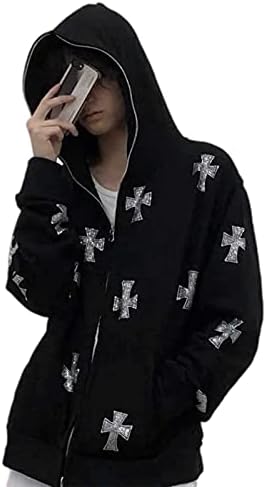 Soliloquy žene zip up hoodie modni punk sportski kaput hip hop joggers pullover 90s ulična odjeća grunge hoodies y2k