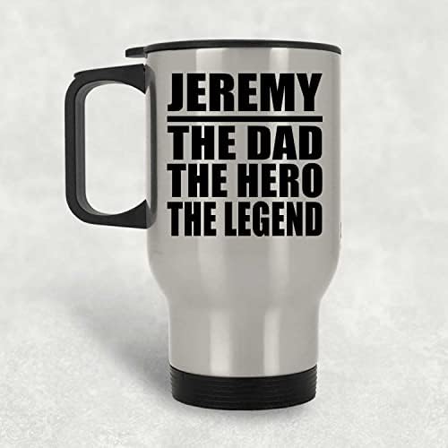Dizajnsify Jeremy Tata Heroj Legenda, Silver Putnička šalica 14oz od nehrđajućeg čelika izolirani, pokloni za rođendansku obljetnicu