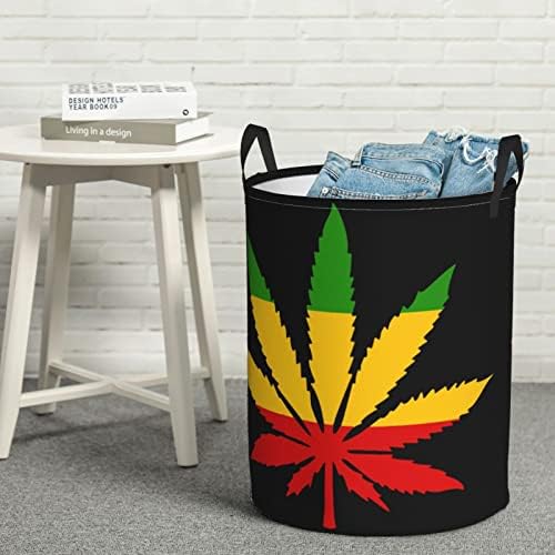 Košara za rublje od lišća marihuane rasta okrugle košare za pohranu sklopiva torba za rublje za spavaću sobu kupaonska košara