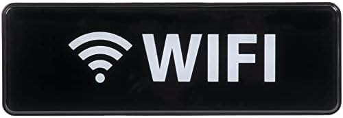 Kraken Bath & Sign Co. - WiFi znak sa simbolom - crno -bijeli, 9 x 3 - izdržljiva plastika s ljepilom - pokažite svojim kupcima da