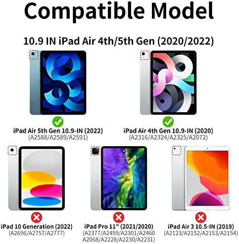 DTH-PANDA Novi iPad Air Slučaj 5. generacije 2022/iPad Air 4. generacija slučaja 2020, za iPad Air, 10,9 inčni futrola, PU koža s džepom