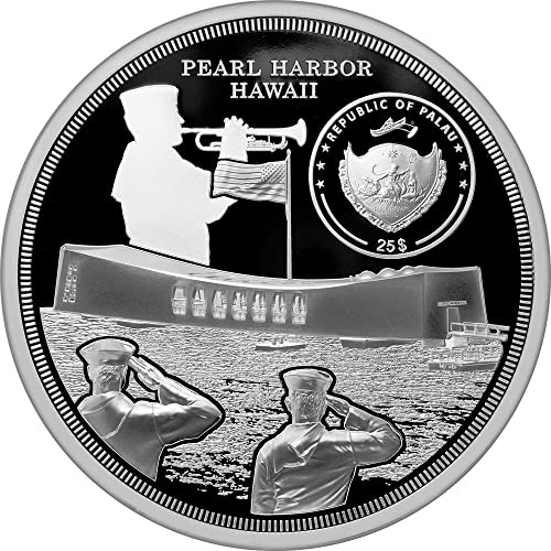 2021. de USS Arizona Powercoin od Miles Standish 5 oz srebrni novčić 25 $ Palau 2021 dokaz