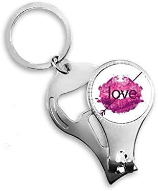 Valentinovo ružičasta usna ljubav sa strelicom za nokat za nokat za nokat otvarača za bočicu za ključeve