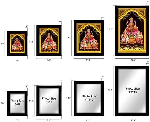 Iba IndianBeautifart Bog Foto okvir Božica Lakshmi sa Saraswatijem i Lordom Ganeshom povoljnim hinduističkim bogom okvir za slike za