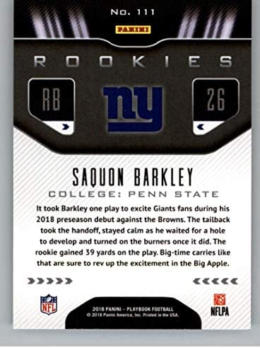 2018. igrač nogometa 111 Saquon Barkley RC Rookie Card New York Giants Rookie Službeni NFL Card producirao Panini