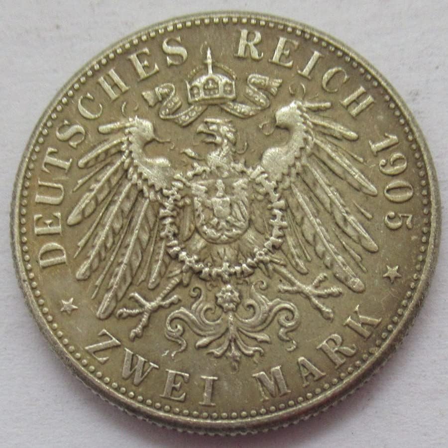 Njemački 2 Mark 1891-1913 10 Strane replike bakar Komemorativni novčići