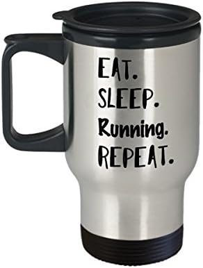 Trčanje šalica za kavu, jedite spavanje trčanje ponavljajući, čaša čaja hobi, smiješne ideje za žene trkača muškaraca
