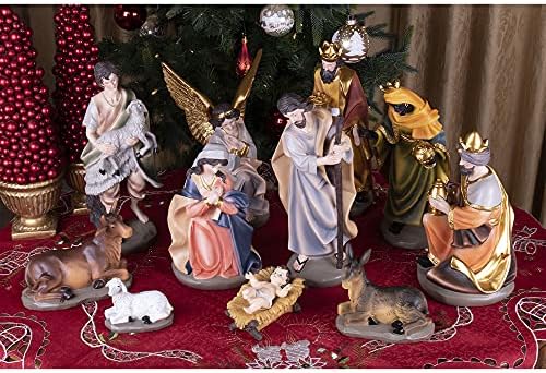 Pametne kreacije 12 -inčni božićni božićni figurinski scenski set od 12, ručno oslikana kolekcija figurica od smole