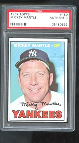 1967. Topps 150 Mickey Mantle New York Yankees PSA AUTH OCJENA BASEBALL KARTICA - BALESBLE BASEBALE KARTICE