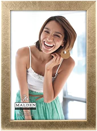 Malden International Designs 5x7 četkana zlatna folija Klasični profil foto okvira