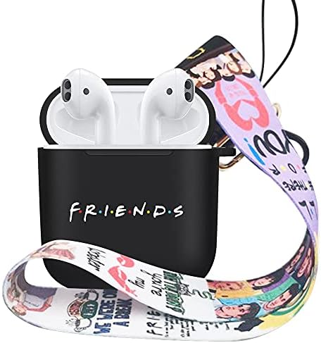Prijatelji TV emisija Merchandise AirPod CASE Zaštitna pokrivača Kože - Pribor za crne slušalice kompatibilan s Apple AirPods, Prijatelji