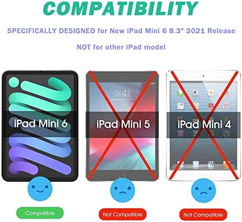 [3 pakiranje] Zaštitni zaštitnik za iPad Mini 6 8,3 inča 2021, anti-ogrebotina/visoka razlučivosti/9h kaljenog stakla za iPad Mini