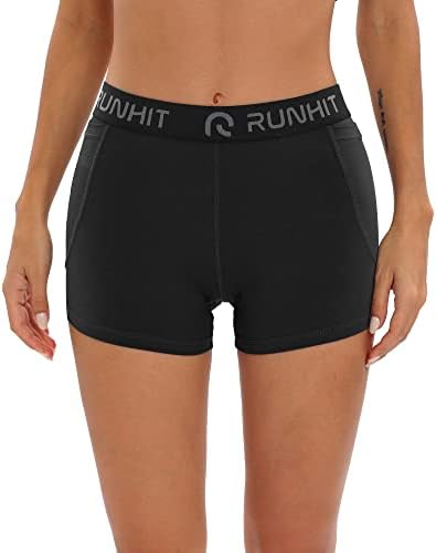 Runhit 3 kompresije kompresije za žene za žene s visokim strukom, joga kratke hlače s džepovima Spandex s odbojkaškim kratkim hlačama