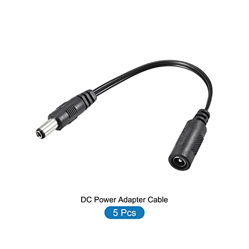 REBOWER DC Adapter Adapter Converter Wire Spewer Adapter [za monitor TV LED traka svjetlo] - 5,5x2,1 mm do 5,5x2,5 mm/17cm/crno