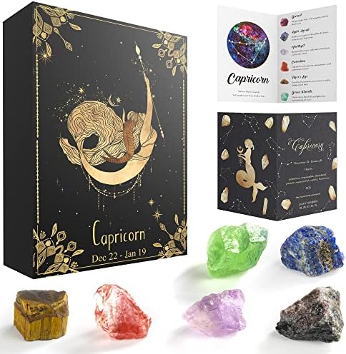 Ytente Zodiac Crystals Pokloni set, astrološki znak draguljasti se postavlja kolekcija stijena Kristalno ljekovito dragulji kristala