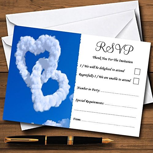 Romantični srčani oblaci Sky Personalizirane RSVP kartice