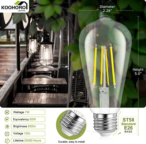 Vintage Edison led žarulje iz 90 vata, 60 vata ekvivalentna LED žarulja od 7 vata, Antikna LED žarulja iz 964, 850 lumena, učinkovite