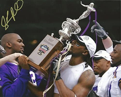 Jamarcus Russell potpisao je LSU Tigers 8x10 Foto 2007 Slika W/Dwayne Bowe Auto'd - Autografirane NFL fotografije