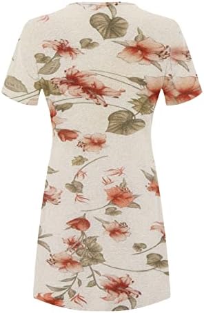 Ženska casual majica haljina cvjetni print ljetne tunične haljine kratki rukavi labavi ljuljački sundress boho plaža prekrivanje