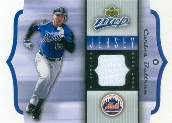 Carlos Beltran igrač istrošen Jersey Patch Baseball Card 2005 Gornja paluba MVP GUCB - MLB igra korištena dresova