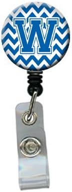 $ 1056 - $ 1056 - $ 1 slovo $ Chevron plavo-bijela uvlačiva značka kalem, za medicinske sestre držač osobne iskaznice s kopčom uvlačivi