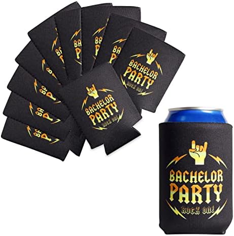 Bachelor Party Can Coolie - Pack od 10 Can Coolers sa zlatnim tekstom Bachelor Party - Rock On! | Bachelor Party favorizira za muškarce