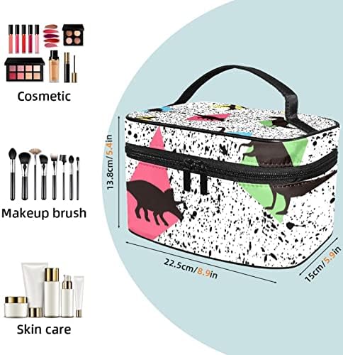 Torba za šminku za putnicu, kozmetička torba make up organizator futrola, za žene torbicu za toaletne potrepštine četkice, dinosaur