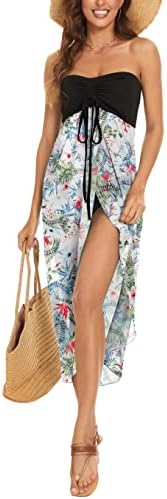 Ženska haljina za plažu ljetni Maksi sundress Bez naramenica Havajski pelerine asimetrične omotane haljine