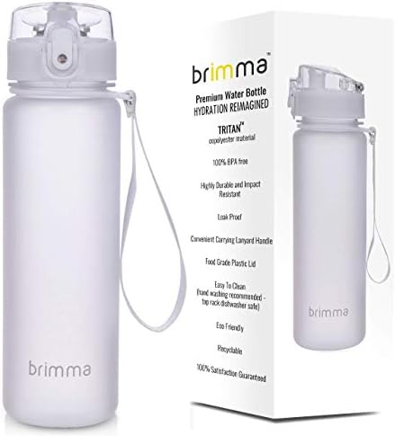 Brimma Premium Sportska boca s vodom s prepunim poklopcem za propuštanje - Eko prijateljski i BPA besplatna Tritan plastika - Mora