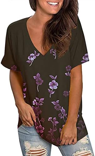 Ženske majice s kratkim rukavima 2023., elegantne Ležerne košulje s kratkim rukavima i dekolteom u obliku slova u, ljetne modne široke