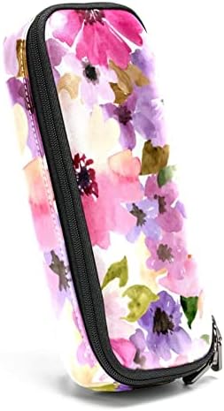 Vodootporna Kozmetička torbica torbica za šminku putni kozmetički organizator za žene i djevojke akvarel ružičasti cvjetovi cvjetno