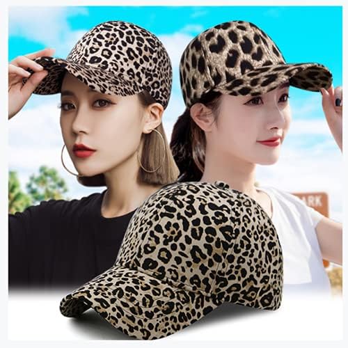 _ Leopard oprani Prljavi prljavi šešir s križnim repom, bejzbolska kapa sa životinjskim printom geparda