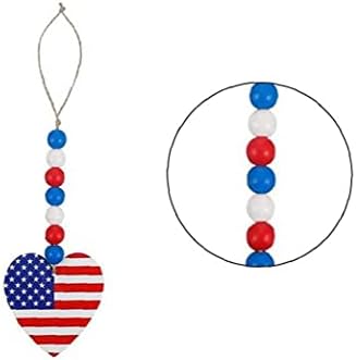 Dan neovisnosti viseći ukrasi 4. srpnja viseći vijenac od crvenih, plavih, bijelih perli Američka zastava domoljubni privjesak ukras