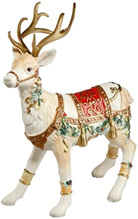 Goebel Fitz i Floyd božićni jeleni ukrasna figurica šarena