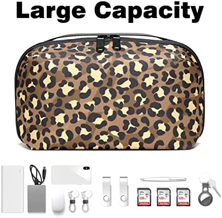 Toaletna vreća za putnička torba, vodootporna šminka kozmetička vrećica organizator za pribor, leopard zrno smeđa crna klasična parten