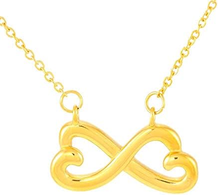Nakit za poruke, ručno izrađena ogrlica- Personalizirana poklon Infinity Hearts Prindent ogrlica, rođendanski poklon za kćer, ogrlicu