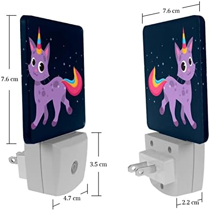 Unicorn utikač u noćnom laganom automatskom zatamnjivanju LED noćnih svjetala, svijetlih noćnih svjetala za dječju spavaću sobu toaletne