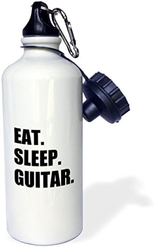 3Drose Eat Sleep gitara zabavni tekstni pokloni za gitariste glazbenike glazbeni player Sportska boca vode, 21 oz, raznobojni