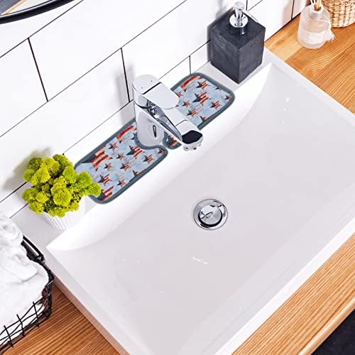 Apsorbent kuhinjska slavina prostirka 3 komada crvena bijela i plava zvijezda slavina sudopera za prskanje štitnika za kupaonicu, slavina